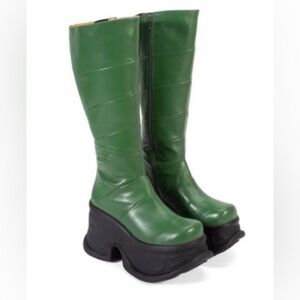 John Fluevog Green Paloma Boots Size 8